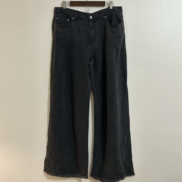 Lucky Brand Wide Leg Palazzo Jeans in Soft Black Size 14/32 - Picture 4 of 5